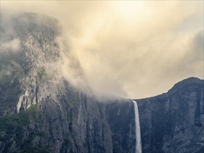 Waterfall Mardalsfossen, one of the highest norwegian waterfalls Norway