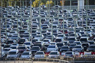 Full car park P2, at Cologne-Bonn Airport, North Rhine-Westphalia, Germany, Europe