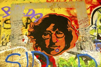 Graffiti, John Lennon Wall, Grossprior Square, Prague, Czech Republic, Europe