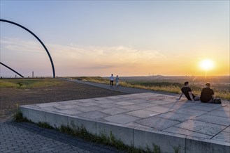 The horizontal observatory on the Hoheward spoil tip, at sunset, landscape park, North