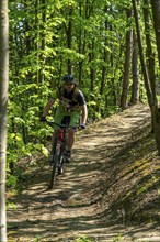 Brammentrail, mountain bike trail on the Schurenbach spoil tip, in Essen North Rhine-Westphalia,