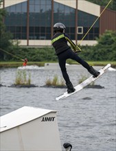 Sportpark Wedau, waterski Wedau, waterski and wakeboard facility in the sports park, Duisburg,