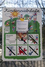 Effects of the coronavirus pandemic in Germany, Essen, closed children's playground