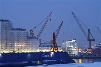 Lloyd Werft Bremerhaven in the overseas harbour of Bremerhaven, Lower Saxony, Germany, Europe