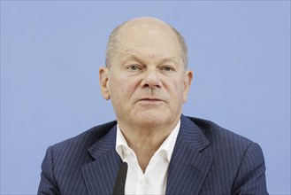 Olaf Scholz (SPD), Federal Chancellor, on his way to the Federal Press Conference, bpk, Federal