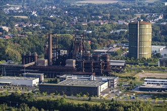 Former steelworks site Phönix West, blast furnace, gasometer, formerly Hoesch, Dortmund, North