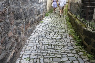 Paved path to Plassennburg Castle, Kulmbach, Upper Franconia, Bavaria, Germany, Europe