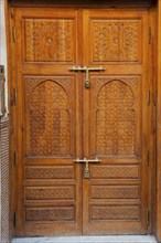 Traditional wooden door with inlays, wooden door, arabic, oriental, entrance, entrance door,