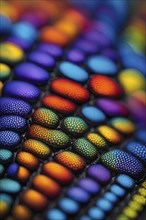 Nano material inspired by gecko feet with intricate patterns and vibrant colors representing