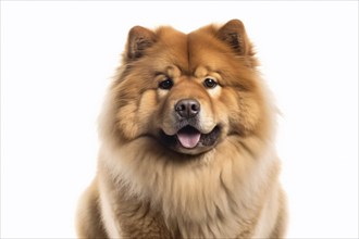 Portrait of Chow Chow dog on white background. KI generiert, generiert AI generated