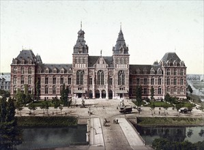 Reichsmuseum, Rijksmuseum, Dutch National Museum, Amsterdam, Holland, 1890, Historical, digitally