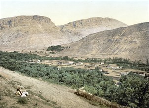 Suk-Wady-Barada, Abila, Holy Land, Jordan, digitally restored reproduction from a 19th century