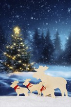 Christmas card for Christmas Card with reindeer moose and text free space Copyspace decoration and