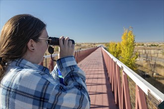 Keenesburg, Colorado, A visitor looks for animals at the Wild Animal Sanctuary, a nonprofit that