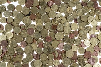 Coins, euro coins, cent coins, one cent, two cent, five cent, ten cent, twenty cent, fifty cent,