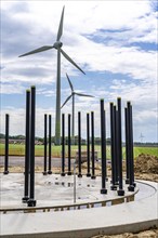 Wind turbine repowering, in the Issum-Oermten wind farm, 9 wind turbines in operation for over 20