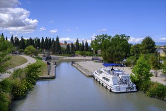 Fonseranes lock stairs, Échelle d'Écluses de Fonseranes, Neuf Ecluses, Canal du Midi, Beziers,