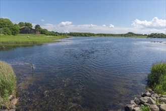 Small Noor in the nature reserve Holnis peninsula, NSG, NABU info house, inland lake with