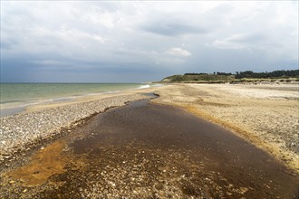 Tidal creek at Grönne Strand on Jammer Bay, Fjerritslev, Denmark, Europe