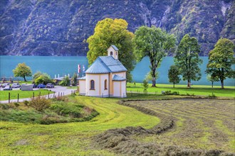 Seehof Chapel on the lakeshore, Achenkirch, Achensee, Tyrol, Austria, Europe