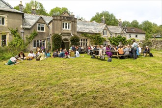 Graduation event meal, Old Postern, Schumacher College, Totnes, Devon, England, UK