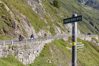 James Bond Goldfinger curve viewpoint on the Furka Pass. Scenes for the James Bond film Goldfinger