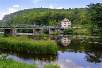 An der Thaya, Thaya bridge Hardegg, Cížov, state border in the middle of the river, Hardegg, Thaya