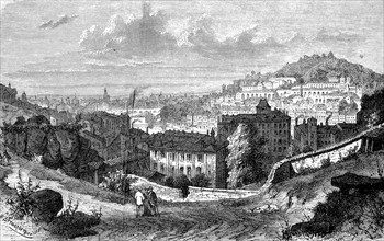 View of Lyon, France, in 1880, Historical, digital reproduction of an original from the 19th