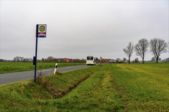 Bus stop Wiggers, in the countryside, near Sendenhorst, line R55, RVM Regionalverkehr Münsterland,