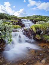 Rondane National Park, Fjell, waterfall, Rondafjell, Enden, Innlandet, Norway, Europe