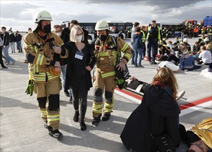 EASA emergency exercise at BER Airport, emergency services rehearsed an emergency in the aviation