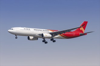 An Airbus A330-300 aircraft of Shenzhen Airlines with the registration number B-1072 at Hongqiao