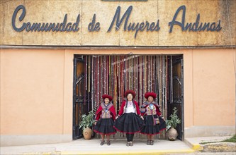 Peruvian woman in traditional traditional costume, woman's cooperative Comunidad de Mujeres