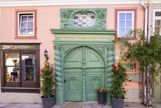 Renaissance portal of the Bonifaciusstübchens, Bad Langensalza, Thuringia, Germany, Europe