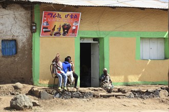 In the highlands of Abyssinia, in the Semien Mountains, Semien Mountains, village of Debark, street