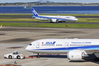 Boeing 787-9 Dreamliner aircraft of ANA All Nippon Airways at Tokyo Haneda Airport, Japan, Asia