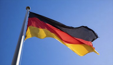 Flag, the national flag of Germany fluttering in the wind