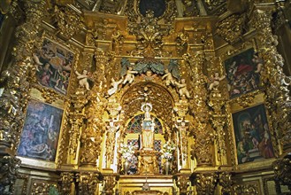 Altar in the Virgen de la Pena church in the historic centre of Sepulveda, province of Segovia,