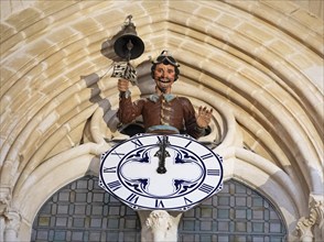 Papamoscas or fly snappers on the clock in the Cathedral of Santa Maria of Burgos, historic centre,