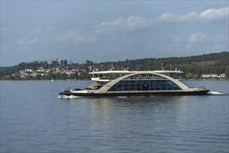 Ferry Meersburg to Constance, Lake Constance, passengers, cars, transport, Baden-Württemberg,