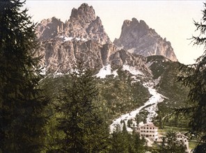 Monte Cristallo, Crystal Mountain, with Tre Crosi, Tyrol, formerly Austria-Hungary, today South