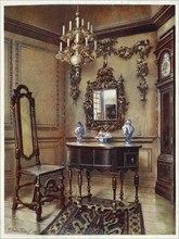 Furniture around the turn of the century 1900, Panelling, from an old house, Mirror frame, Walnut