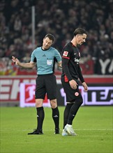 Referee Referee Felix Zwayer and Robin Koch Eintracht Frankfurt SGE (04) Gesture Gesture MHPArena,