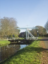 Großefehn Canal, bascule bridge, Westgroßefehn, East Frisia, Germany, Europe