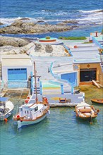 The small fishing village of Mandrakia, Mandrakia, Milos Island, Cyclades Islands, Greece, Europe