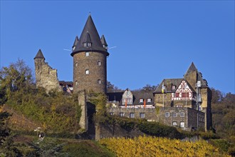 Stahleck Castle, hilltop castle, now a youth hostel, Bacharach, UNESCO World Heritage Upper Middle