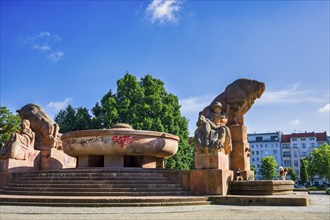 Bull Fountain at Arnswalder Platz, Berlin, Germany, Europe