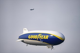 The Zeppelin NT, newly stationed at Essen/Mülheim Airport, undertakes sightseeing flights over the