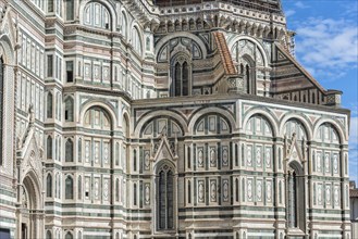 Facade of the Cathedral of Santa Maria del Fiore, Duomo, building, architecture, history, culture,