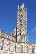 Cathedral, old town, architecture, landmark, travel, tourism, blue sky, Siena, Tuscany, Italy,